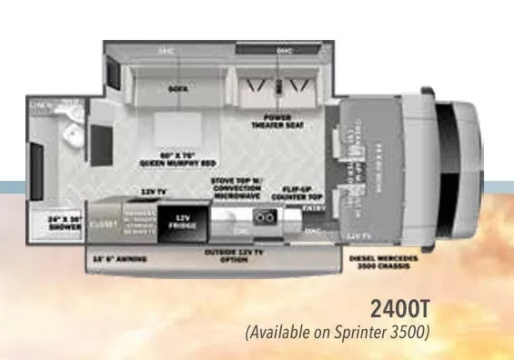 Forest River Sunseeker MBS 2400T floor plan