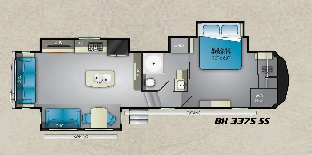 Heartland Bighorn 3375SS floor plan