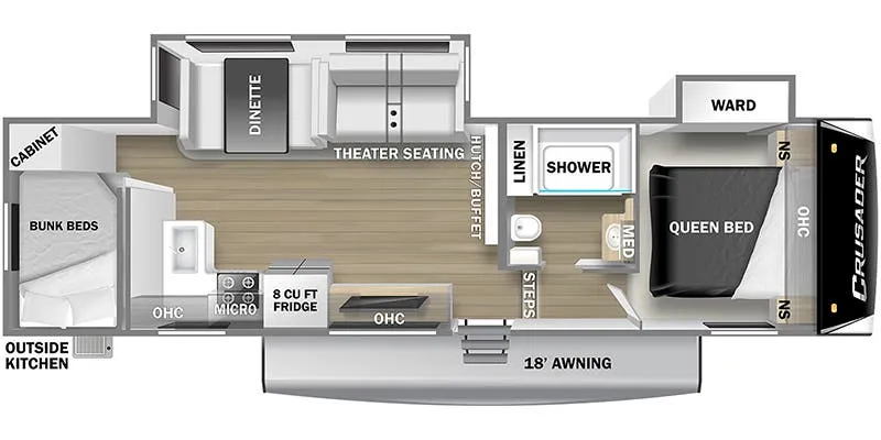 Prime Time Crusader Lite 29BB floor plan