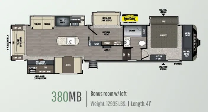 Keystone Laredo 380MB floor plan