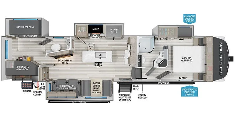 2026 Grand Design Reflection 311BHS floor plan