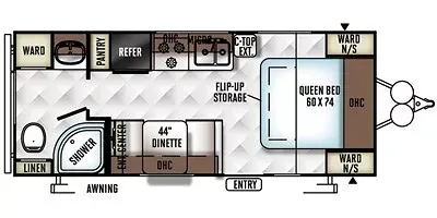 2016 Forest River Flagstaff Micro Lite 23FB - Floor plan