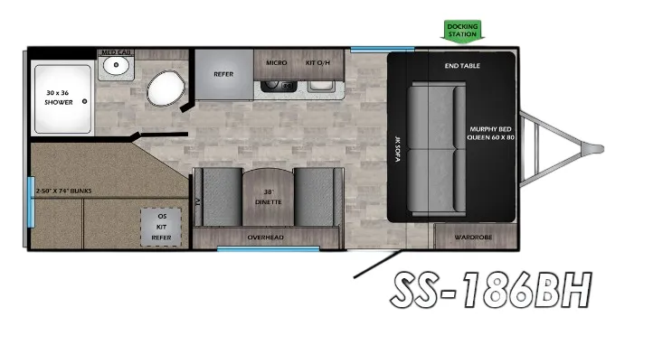 2021 Crossroads RV Sunset Trail Super Lite 186BH - Floor plan