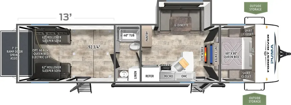 2026 Forest River Puma 29TH floor plan