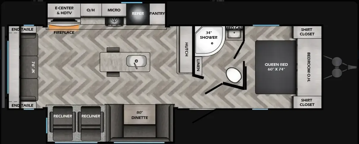 CrossRoads Zinger 292RE floor plan