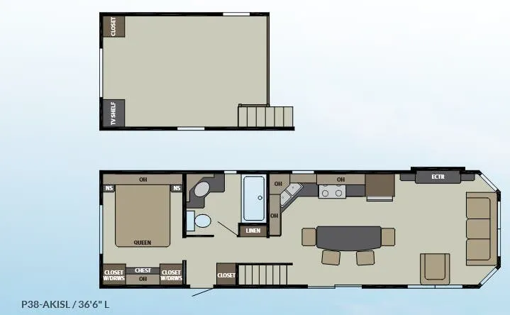Canterbury RV Parkvue P38-AKISL floor plan