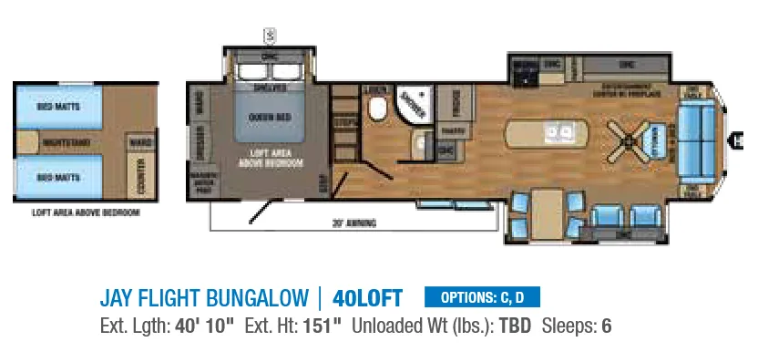 Jayco Jay Flight Bungalow 40LOFT floor plan