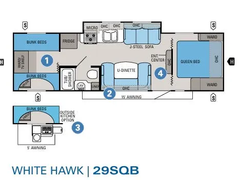 Jayco White Hawk 29SQB floor plan