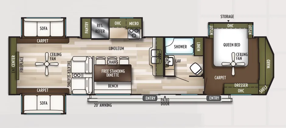Forest River Wildwood Lodge 395RET floor plan