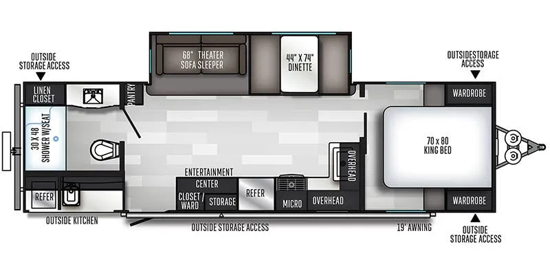 2022 Palomino SolAire Ultra Lite 258RBSS - Floor plan
