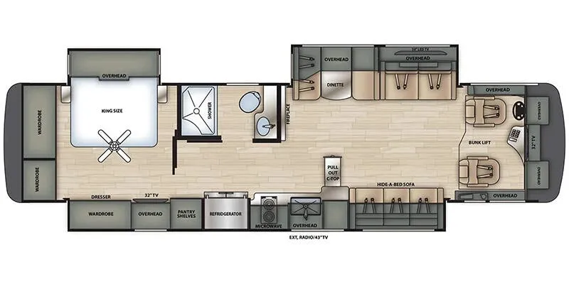 Forest River Berkshire XL 37B floor plan