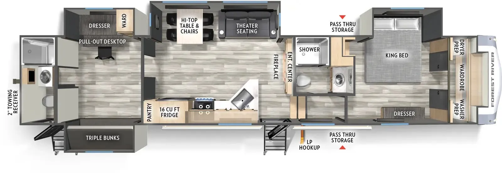 Forest River Wildcat 41DREAM floor plan