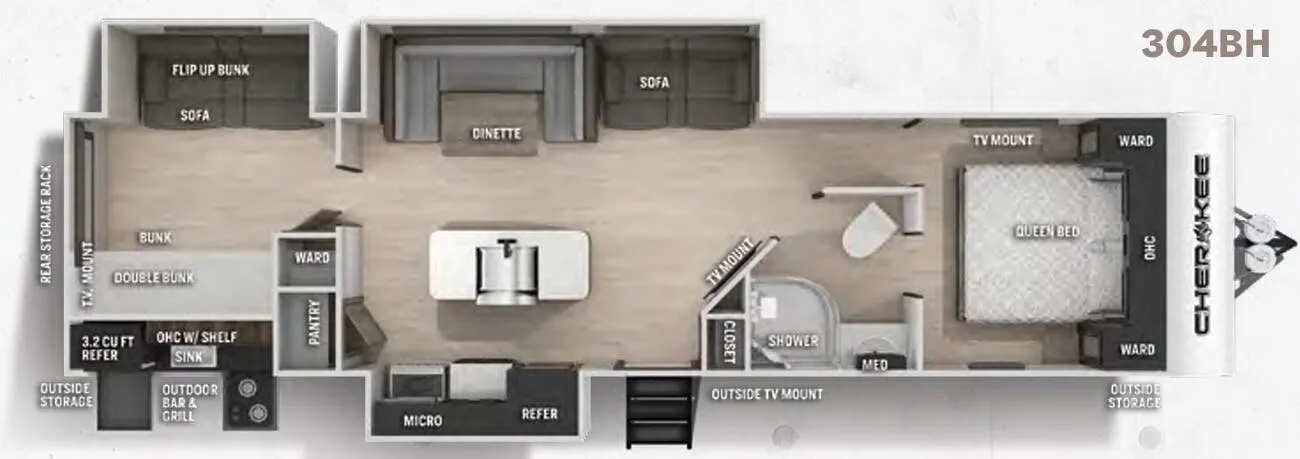 Forest River Cherokee 304BH floor plan