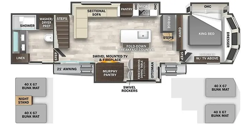 2025 Forest River Cedar Creek Cottage 40CBK - Floor plan