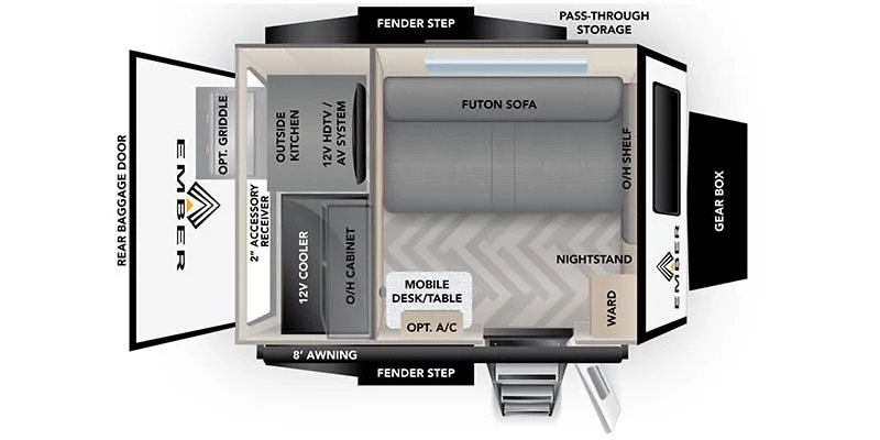Ember RV Overland Micro ROK floor plan