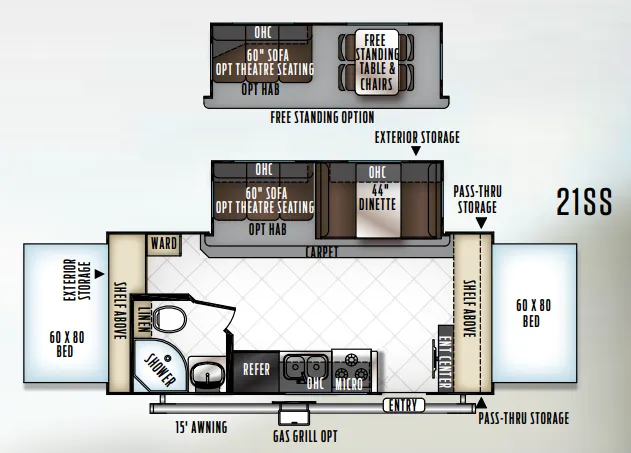 Forest River Rockwood Roo 21SS floor plan
