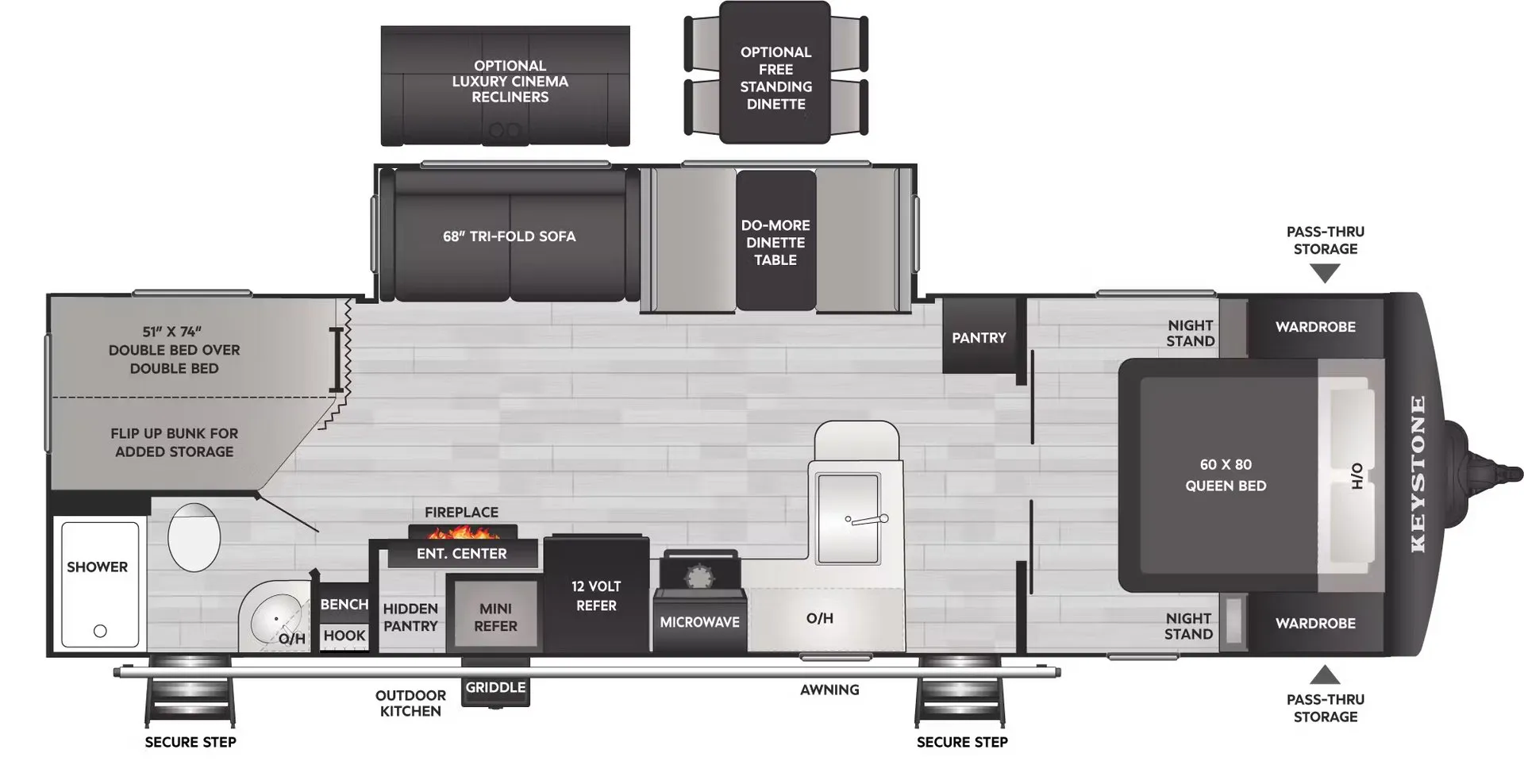 Keystone Passport SL Series 2900BH floor plan