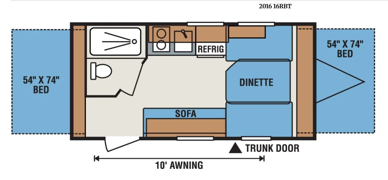 K-Z Sportsmen Classic 16RBT floor plan