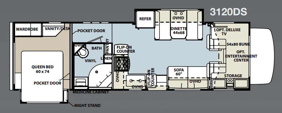 Forest River Sunseeker 3120DS floor plan