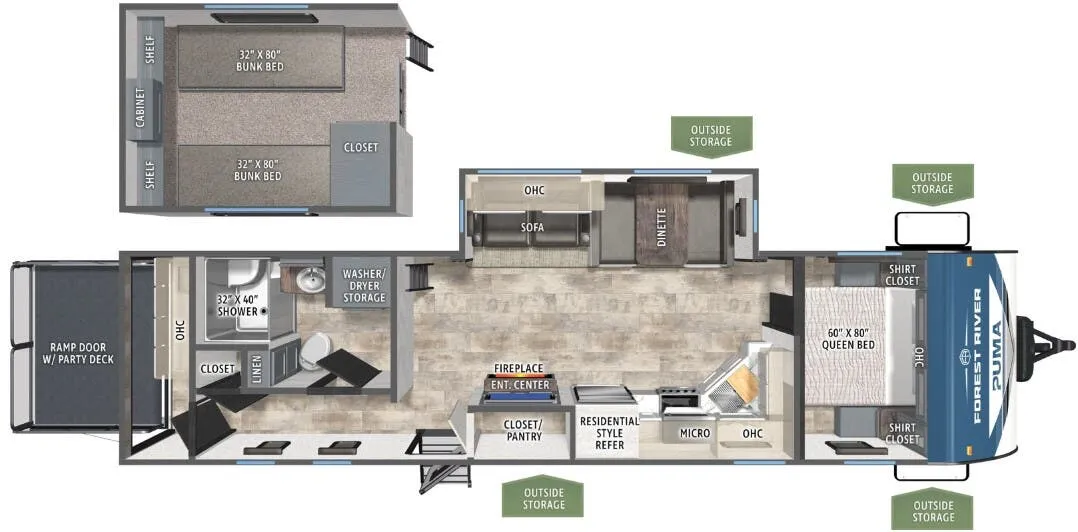 2026 Forest River Puma 345BHL - Floor plan