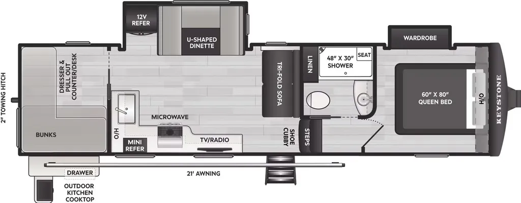 2026 Keystone Arcadia Super Lite 308SLBH floor plan