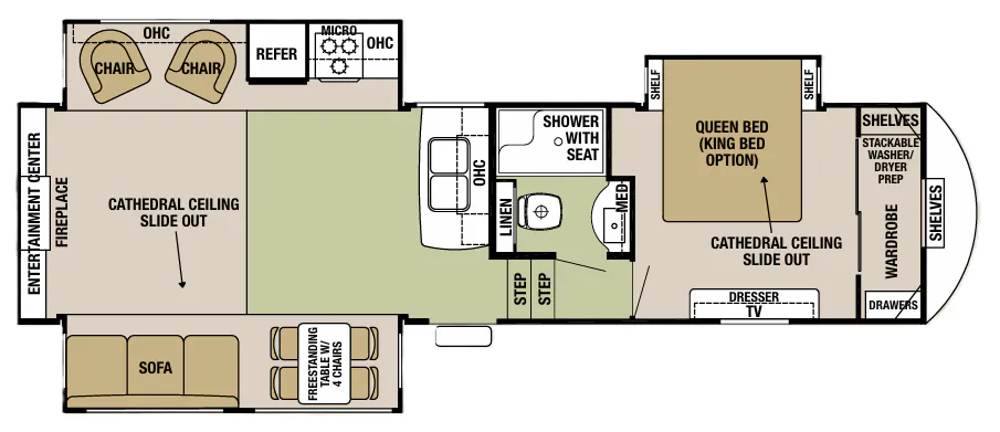 Forest River Cedar Creek Silverback 29RE floor plan
