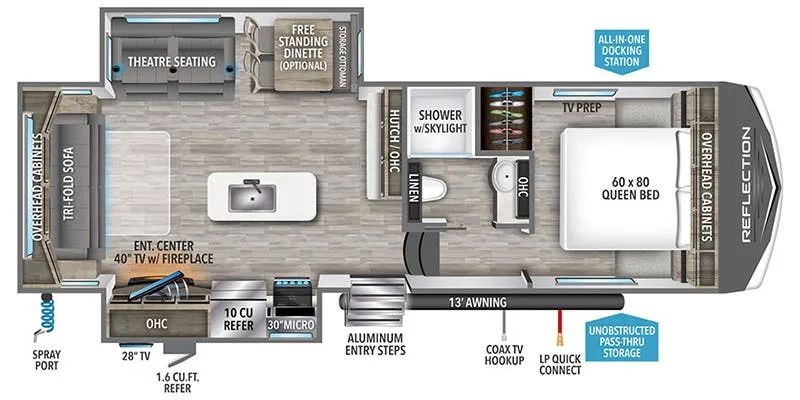 2024 Grand Design Reflection 150 Series 280RS - Floor plan