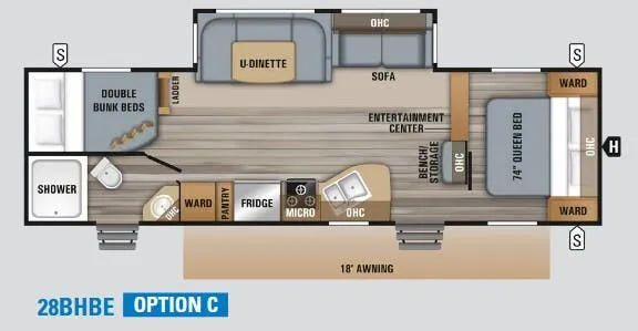 Jayco Jay Flight 28BHBE floor plan