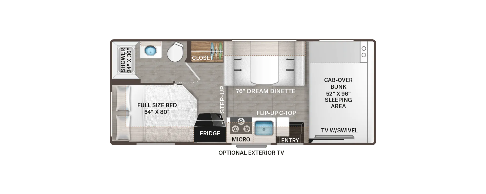 2024 Thor Motor Coach Four Winds 22E - Floor plan
