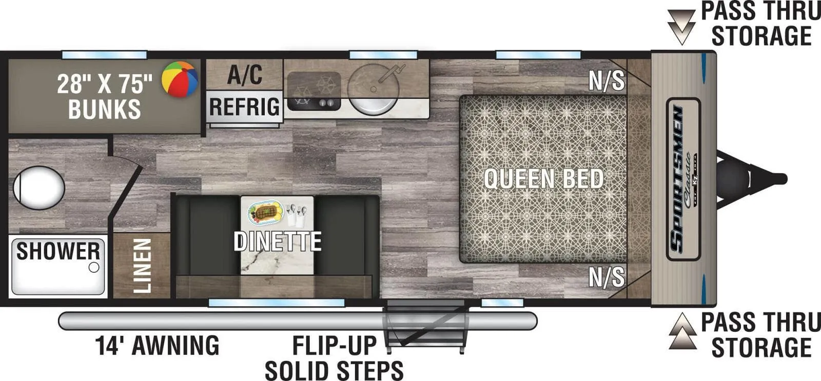 K-Z Sportsmen Classic 190BH floor plan