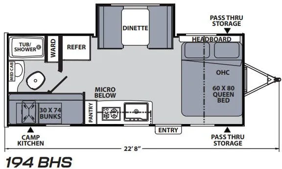 Coachmen Apex Nano 194BHS floor plan