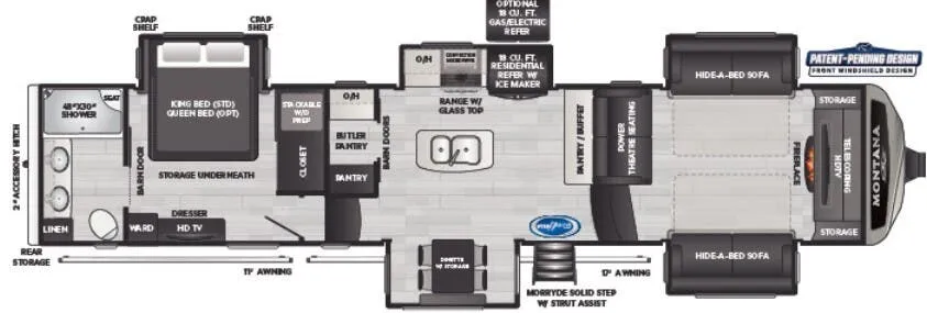 Keystone Montana 3763BP floor plan
