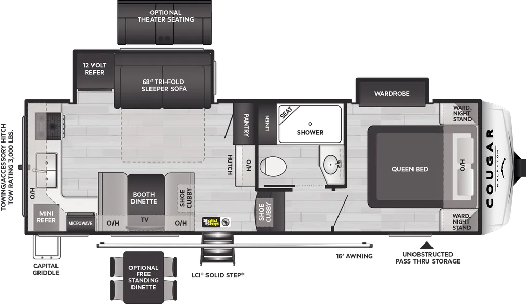 2024 Keystone Cougar Half-Ton 23MLE floor plan
