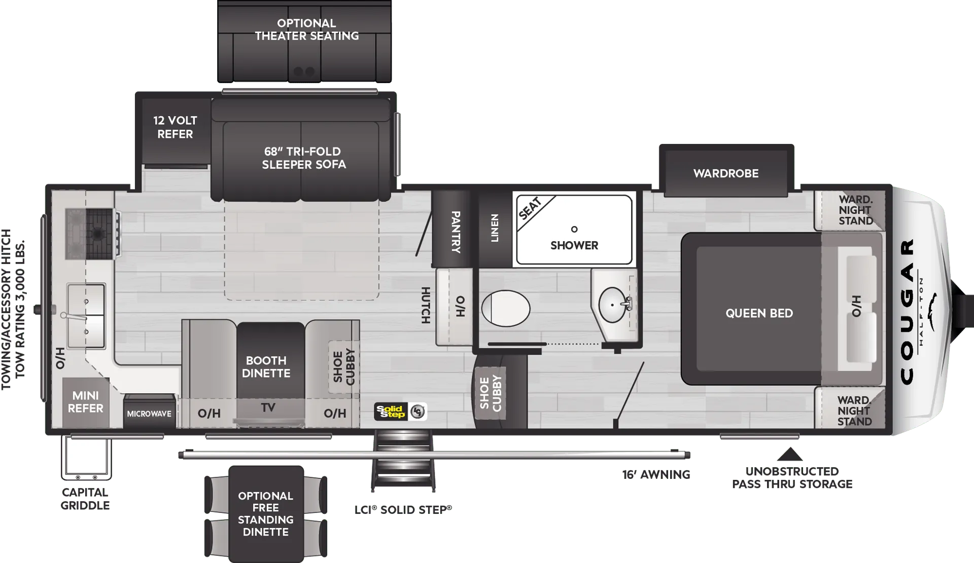 2024 Keystone Cougar Half-Ton 23MLE - Floor plan