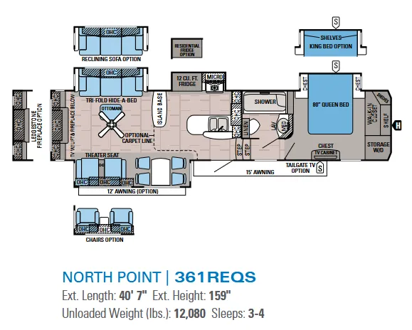 Jayco North Point 361REQS floor plan