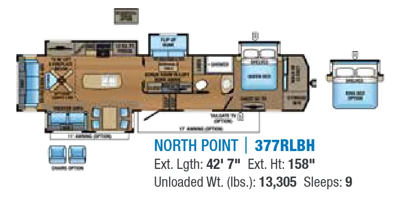 Jayco North Point 377RLBH floor plan