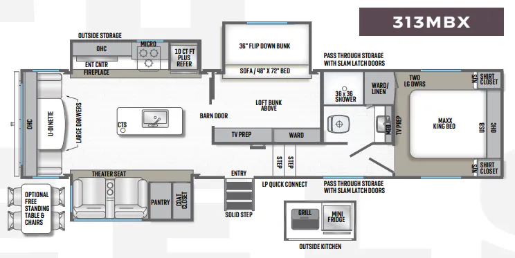 Forest River Wildcat Maxx 313MBX floor plan