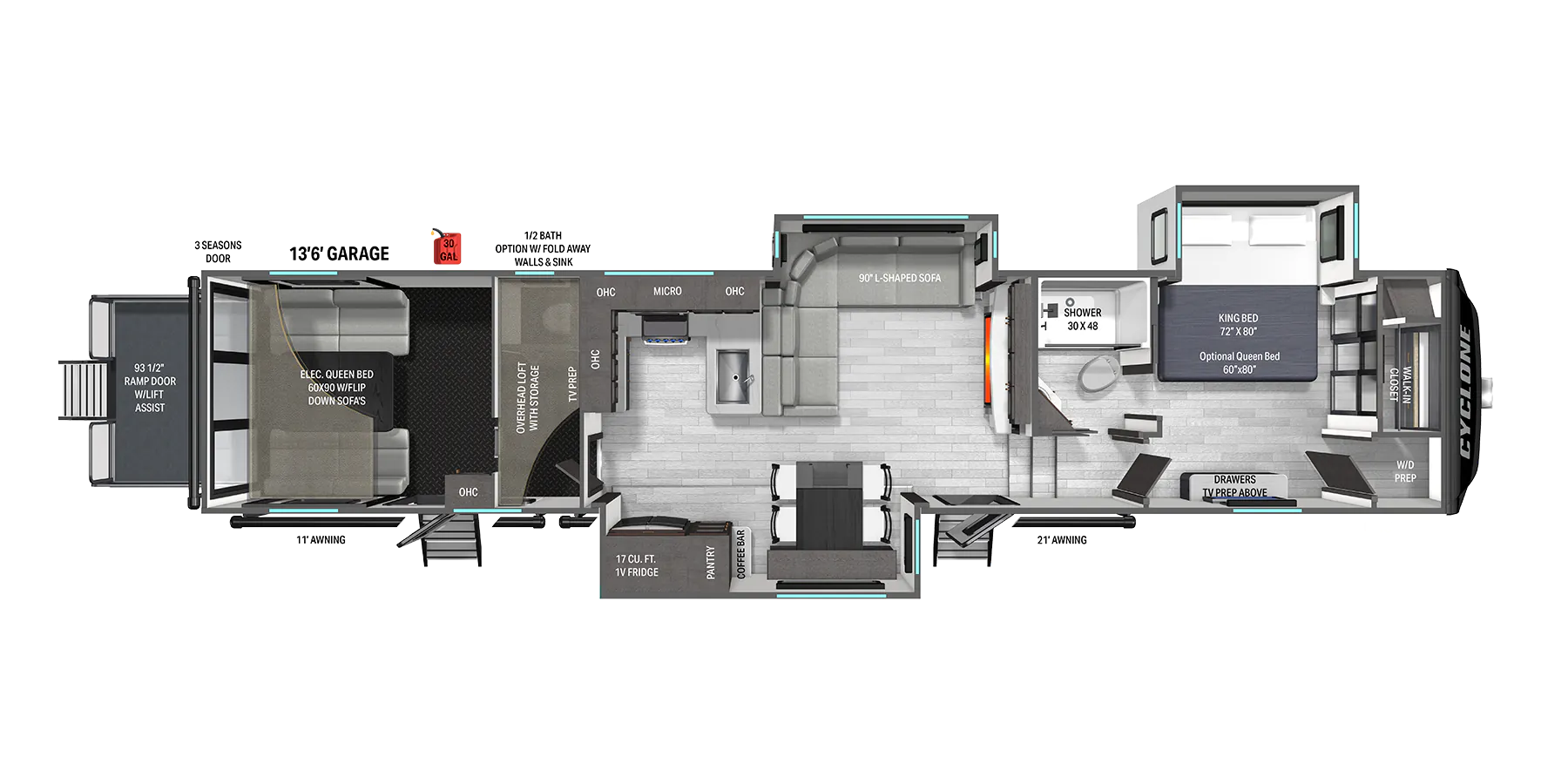Heartland Cyclone 3913 floor plan