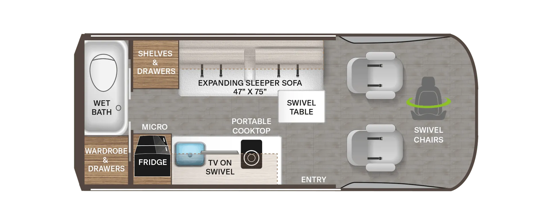 Thor Motor Coach Sanctuary 19R floor plan