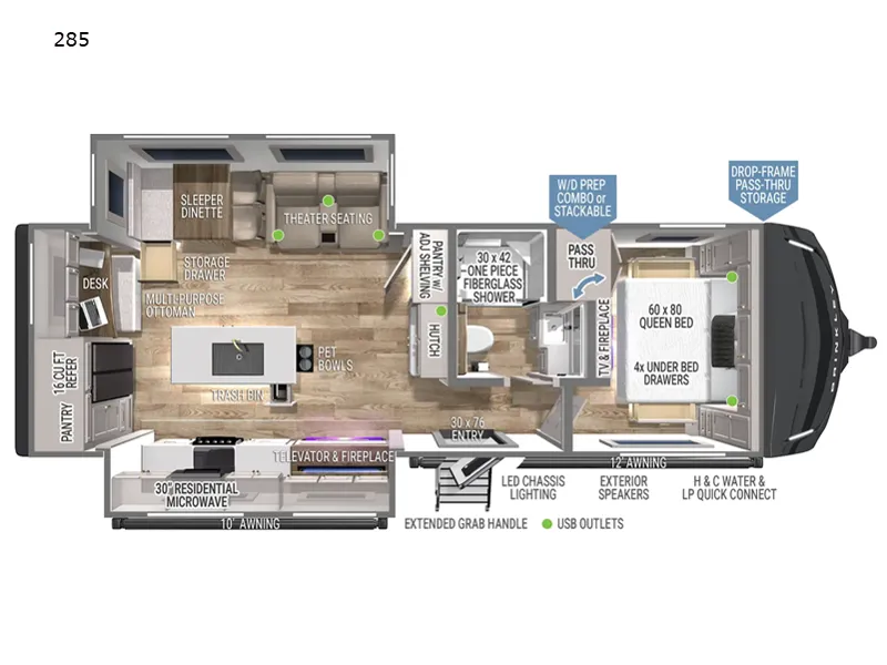 2025 Brinkley Model Z Air 285 - Floor plan