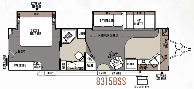 Forest River Rockwood Signature Ultra Lite 8315BSS floor plan