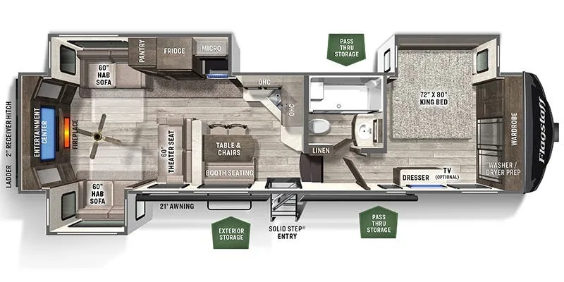 Forest River Flagstaff Classic Super Lite 8529RLS floor plan