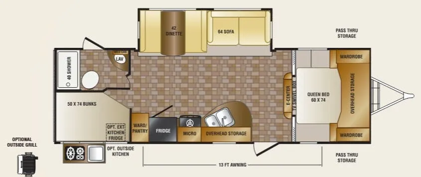 CrossRoads Sunset Trail Super Lite ST270BH floor plan