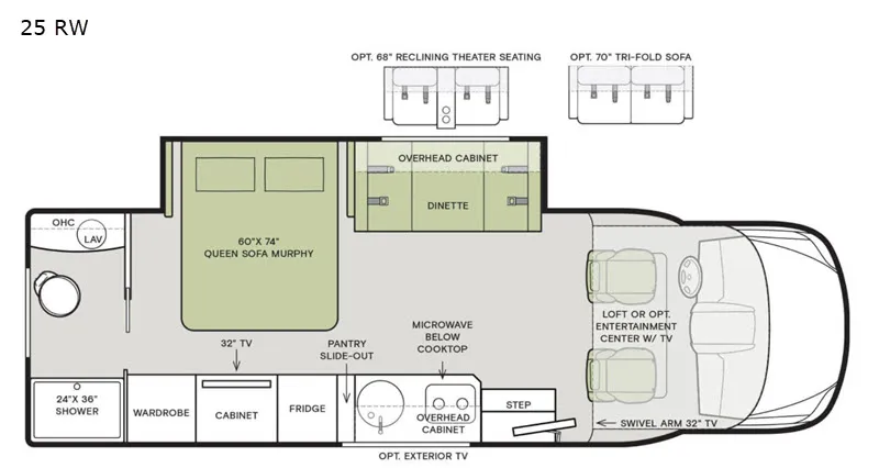 2020 Tiffin Wayfarer 25 RW - Floor plan