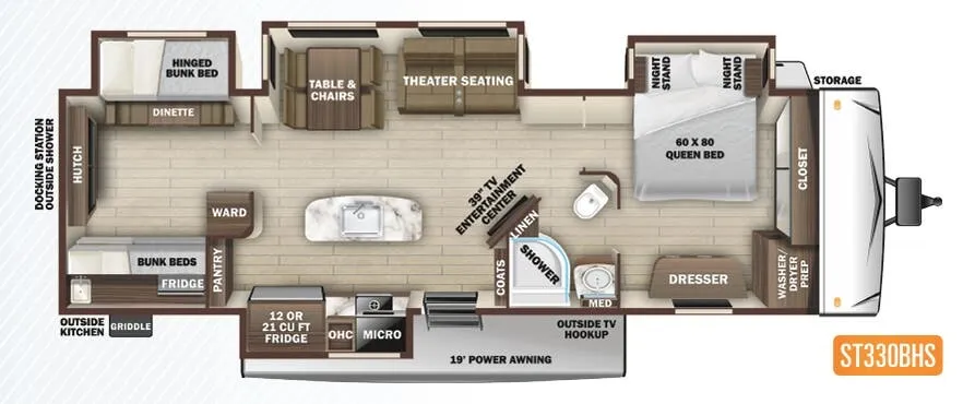 Highland Ridge Silverstar ST330BHS floor plan