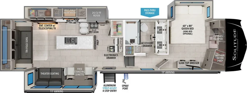 2026 Grand Design Solitude 370DV floor plan
