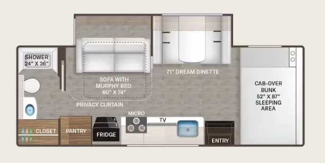 Thor Motor Coach Freedom Elite 24FL floor plan