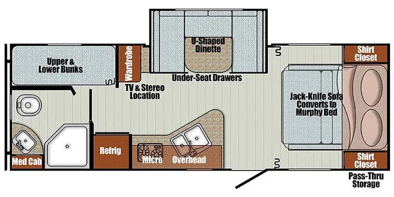 Gulf Stream Vista Cruiser 23BHS floor plan