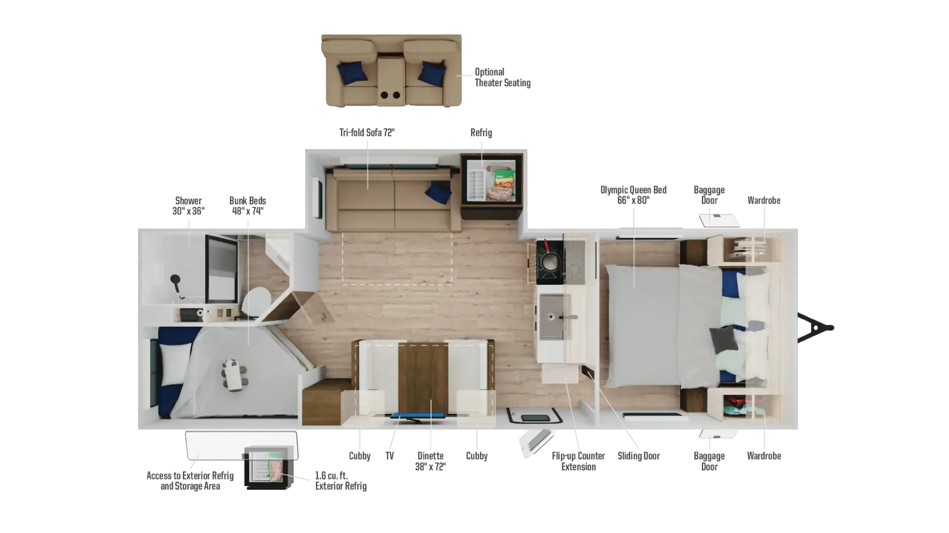 Winnebago Access 25BH floor plan