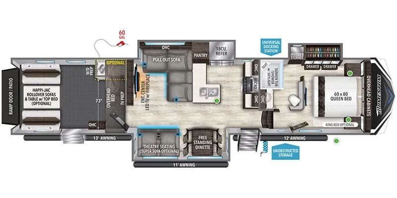 2026 Grand Design Momentum 395MS floor plan